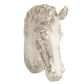 Figurina Cal perete polirasina alba vintage 32x16x45 cm