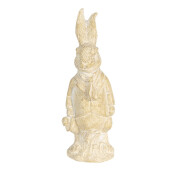 Set 2 figurine Iepurasi Boy Paste din polirasina crem 4x4x11 cm