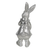 Figurina Iepuras Boy din polirasina argintie 12 x 11 x 22 cm