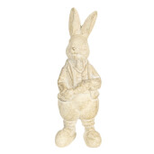 Figurina Iepuras Boy din polirasina crem 6x6x13 cm
