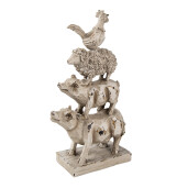 Figurine polirasina bej antichizat Animale 17x8x32 cm