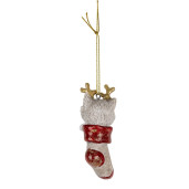 Ornament brad din polirasina model Pisica 4 cm x 3 cm x 9 h
