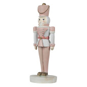Figurina Spargatorul de Nuci polirasina alba roz 10x9x26 cm
