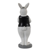 Figurina Iepuras Paste Boy din polirasina neagra alba 5x5x15 cm