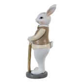 Figurina Iepuras Paste Boy polirasina bej alb 5x5x15 cm