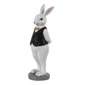 Figurina Iepuras Paste Boy polirasina neagra alba 5x5x15 cm