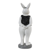 Figurina Iepuras Paste Boy polirasina neagra alba 5x5x15 cm
