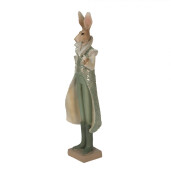Figurina Iepuras Paste Boy din polirasina verde 11x8x33 cm