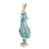 Figurina Iepuras Paste Boy polirasina turcoaz 14x10x44 cm