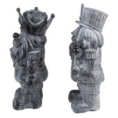 Set 2 figurine Spargatorul de Nuci polirasina gri 11x8x21 cm
