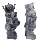 Set 2 figurine Spargatorul de Nuci polirasina gri 11x8x21 cm