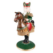 Figurina Craciun cu sfesnic polirasina multicolora 22x15x33 cm
