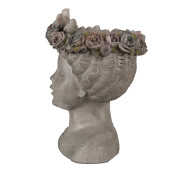 Ghiveci flori polirasina gri Women 22x20x26 cm