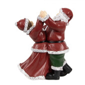 Figurina Mos Craciun si Craciunita polirasina multicolora 12x8x15 cm