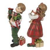 Set 2 figurine Craciun polirasina multicolora (2) 7x6x13 / 7x5x13 cm