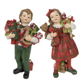 Set 2 figurine Craciun polirasina multicolora (2) 7x6x13 / 7x5x13 cm