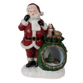 Figurina muzicala Mos Craciun polirasina 26x16x36 cm
