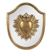 Decoratiune perete polirasina aurie si oglinda 25x3x30 cm