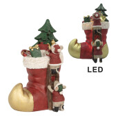 Decoratiune Craciun polirasina multicolora cu led 14x10x19 cm