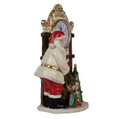 Figurina Mos Craciun si ceas polirasina 15x7x22 cm