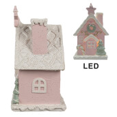 Casuta Turta Dulce polirasina multicolora cu led 10x8x15 cm