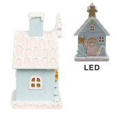 Casuta Turta Dulce polirasina multicolora cu led 9x8x15 cm