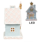 Casuta Turta Dulce polirasina multicolora led 9x8x15 cm