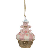 Set 2 ornamente brad Craciun Briosa polirasina multicolora 5x8 cm