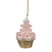 Set 2 ornamente brad Craciun Briosa polirasina multicolora 5x8 cm