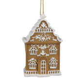 Set 4 ornamente brad Casuta polirasina 6x4x9 cm