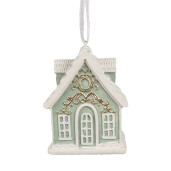 Set 4 ornamente brad Turta Dulce polirasina multicolora 6x4x8 cm