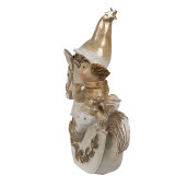 Figurina Gnom si Calut polirasina bej aurie 10x3x11 cm