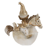 Figurina Gnom si Calut polirasina bej aurie 10x3x11 cm