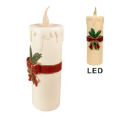 Lumanare Craciun polirasina multicolora cu led 18x20x56 cm 