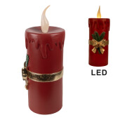 Lumanare Craciun polirasina multicolora cu led 17x18x44 cm