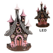 Casuta Turta Dulce polirasina multicolora cu led 16x13x26 cm