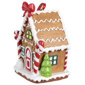 Set 2 ornamente brad Casuta Turta Dulce polirasina multicolora 7x5x9 cm