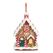 Set 2 ornamente brad Casuta Turta Dulce polirasina 7x5x9 cm