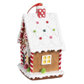 Set 2 ornamente brad Casuta Turta Dulce polirasina 7x5x9 cm
