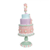 Figurina Tort Craciun polirasina multicolora 17x42 cm