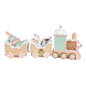 Trenulet Craciun polirasina multicolora 45x12x19 cm