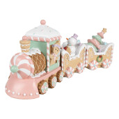 Trenulet Craciun polirasina multicolora 45x12x19 cm