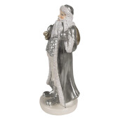 Figurina Mos Craciun polirasina alba argintie 11x9x20 cm