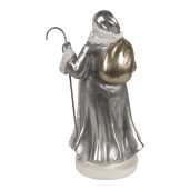 Figurina Mos Craciun polirasina alba argintie 11x9x20 cm