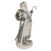 Figurina Mos Craciun polirasina alba argintie 11x9x20 cm