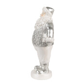 Figurina Mos Craciun polirasina alba argintie 8x6x16 cm