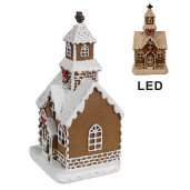Casuta Turta Dulce polirasina multicolora cu led 8x7x15 cm
