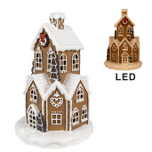 Casuta Turta Dulce polirasina multicolora cu led 21x33 cm