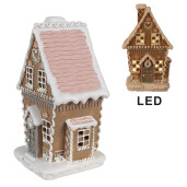 Casuta Turta Dulce polirasina multicolora cu led 13x10x21 cm