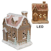 Casuta Turta Dulce polirasina multicolora cu led 13x10x16 cm